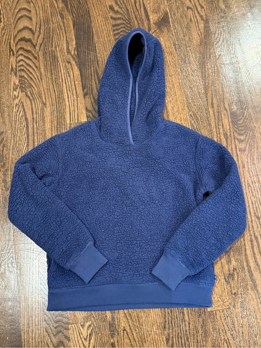Athleta Girls size 8/10 Navy Sherpa Crewneck Hoodie
